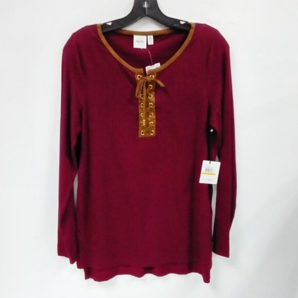NWT Rafaella Burgundy Top size S - Picture 1 of 3